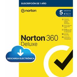 Antivirus norton 360 deluxe 50gb español 1 usuario 5 dispositivos 1 año esd electronica drmkey gum