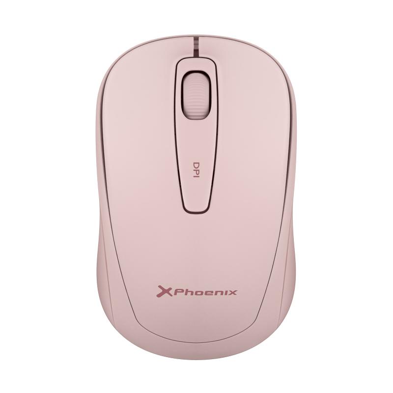 Phoenix m250 ratón inalámbrico 2.4 ghz receptor usb hasta 1600 dpi compatible con pc mac portátil color rosa