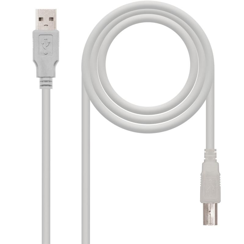 Cable nanocable conversor usb - a a usb - b macho - macho beige 1.8m impresora