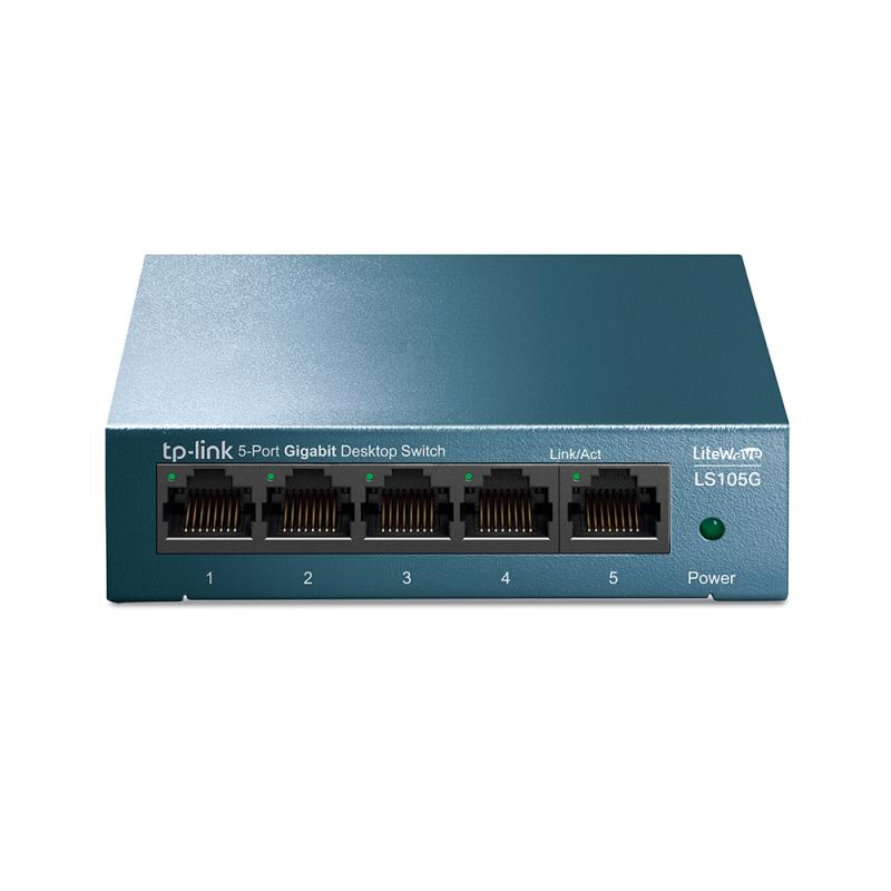 Switch 5 puertos 10 - 100 - 1000 tp - link azul claro