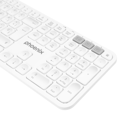 Teclado inalámbrico multidispositivo phoenix k300 blueooth dual y 2.4ghz blanco