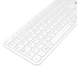 Teclado inalámbrico multidispositivo phoenix k300 blueooth dual y 2.4ghz blanco