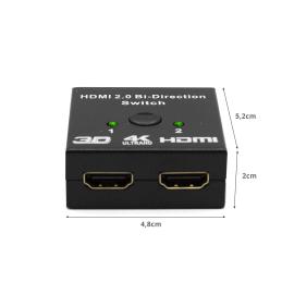 Hub 2 hdmi splitter 4k con conmutador manual