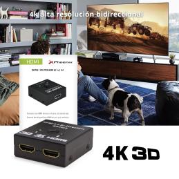 Hub 2 hdmi splitter 4k con conmutador manual