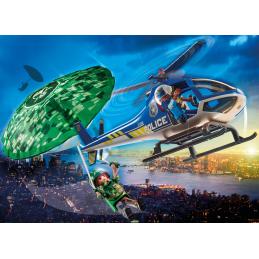 Playmobil ciudad helicoptero de policia persecucion en paracaidas
