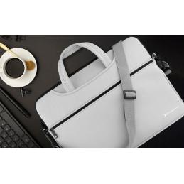 Funda maletin neopreno phoenix para portátil o tablet hasta 16pulgadas interior terciopelo gris