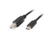 Cable usb lanberg usb tipo c m a usb tipo b m 2.0 1.8m ferrita negro
