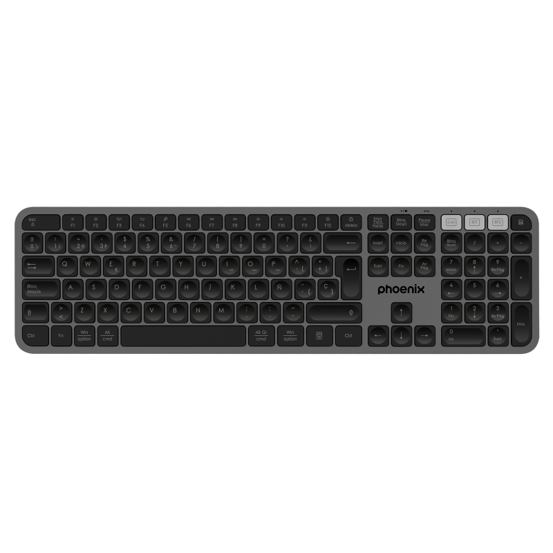 Teclado inalámbrico multidispositivo phoenix k300 blueooth dual y 2.4ghz