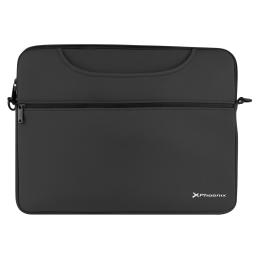 Funda maletin neopreno phoenix para portátil o tablet hasta 14pulgadas interior terciopelo negro