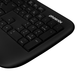 Phoenix k201 teclado ergonomico inalambrico 2.4ghz negro