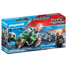 Playmobil ciudad kart policial persecucion ladron de caja fuerte
