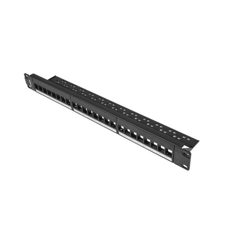 Patch panel lanberg 24 puertos 1u rack 19 para modulos keystone negro