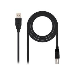 Cable usb tipo b 2.0 a usb tipo a 2.0 nanocable 1m - macho - macho - impresora - negro