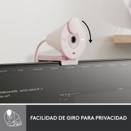 Webcam logitech brio 300 rosado full hd - usb tipo c