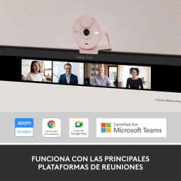 Webcam logitech brio 300 rosado full hd - usb tipo c