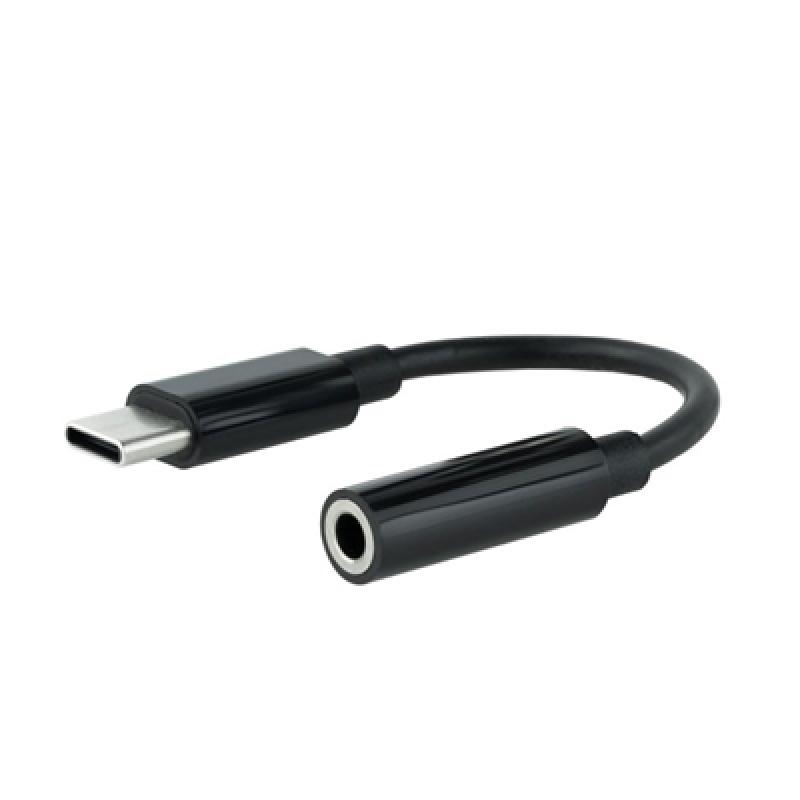 Cable adaptador usb tipo c a jack 3.5mm nanocable 0.11m - macho - hembra - negro