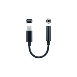 Cable adaptador usb tipo c a jack 3.5mm nanocable 0.11m - macho - hembra - negro