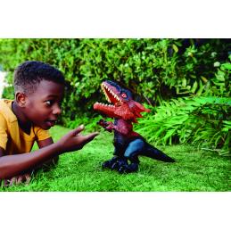 Figura mattel jurassic world dinosaurio desenjaulado en llamas