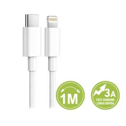 Cable mfi de carga rapida 3a y datos usb - lightning para iphone ipad 1 m