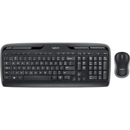 Teclado + mouse logitech mk330 wireless inalambrico negro ingles internacional