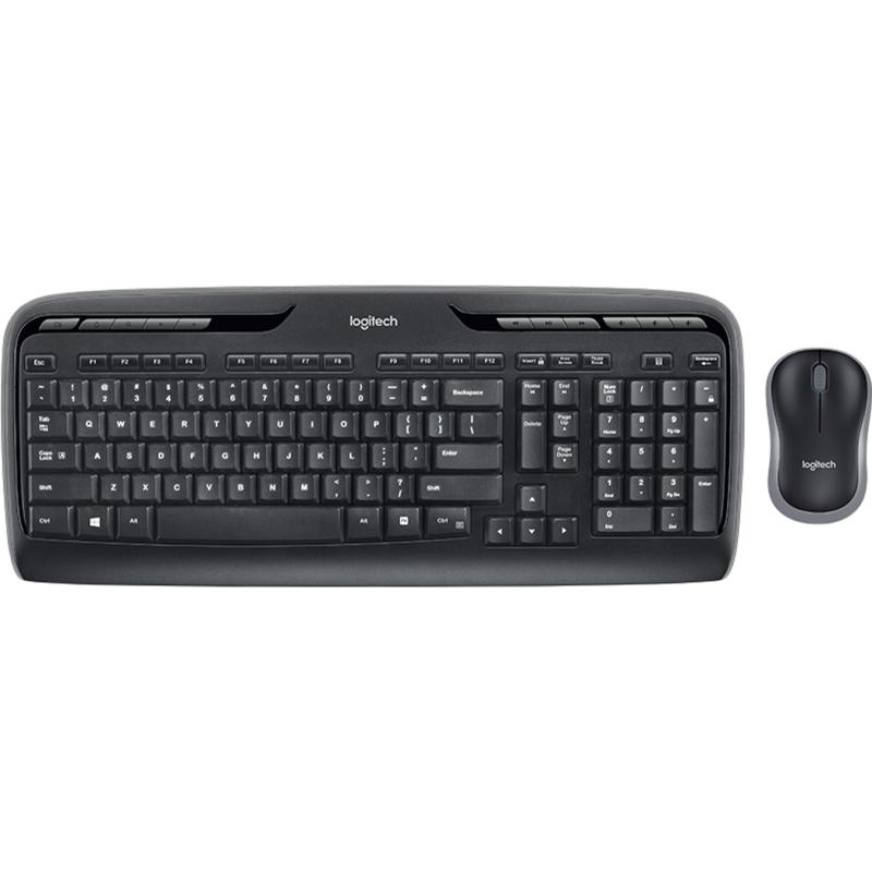 Teclado + mouse logitech mk330 wireless inalambrico negro ingles internacional