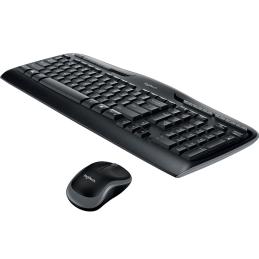 Teclado + mouse logitech mk330 wireless inalambrico negro ingles internacional