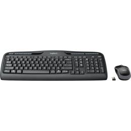 Teclado + mouse logitech mk330 wireless inalambrico negro ingles internacional