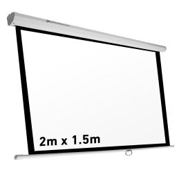 Pantalla manual videoproyector pared y techo phoenix 100´´ ratio 4:3 - 16:9 2m x 1.5m posicion ajustable - carcasa blanca - tela