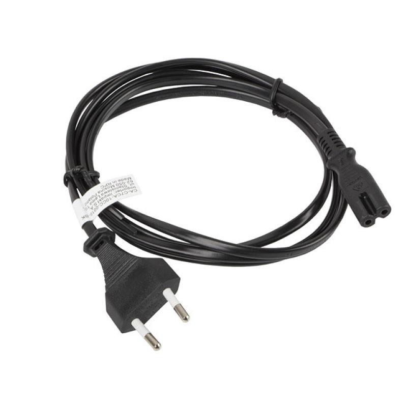 Cable lanberg de alimentacion ocho cee 7 - 16 a iec320 c7 euro (radio) negro 1.8 m