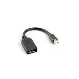 Adaptador lanberg mini displayport macho a displayport hembra cable 10 cm negro