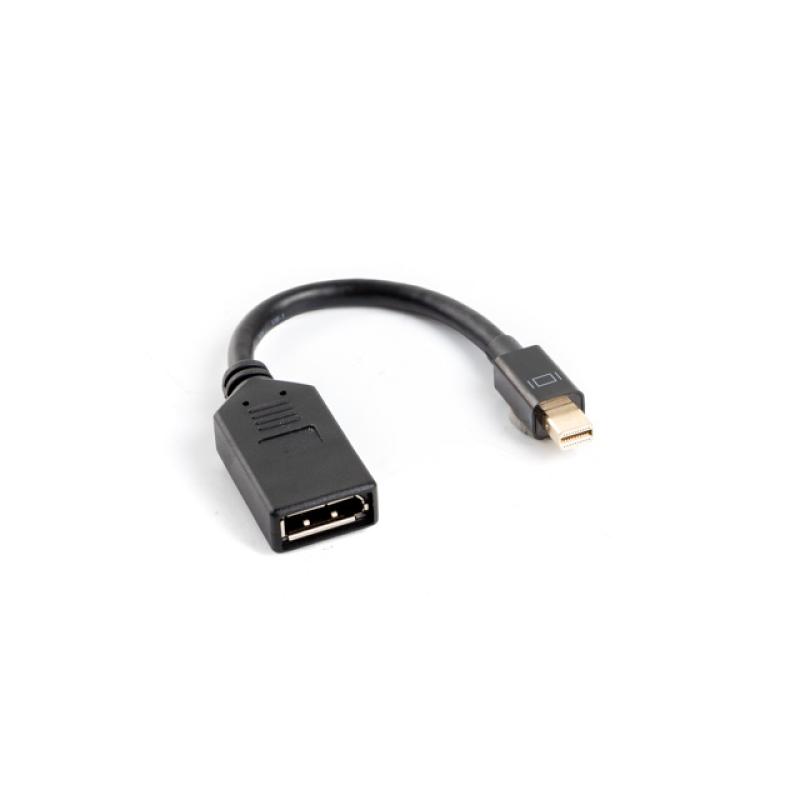 Adaptador lanberg mini displayport macho a displayport hembra cable 10 cm negro
