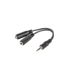 Adaptador lanberg jack stereo macho a jack stereo hembra x2 10 cm negro
