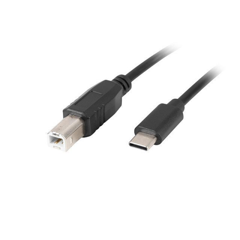 Cable usb lanberg usb tipo c m a usb tipo b m 2.0 ferrita 3m negro