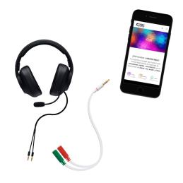 Cable audio 1 x 3.5mm a 2 x jack 3.5mm nanocable - macho - hembra - 20cm