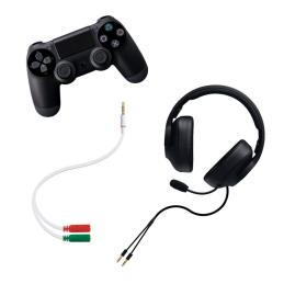 Cable audio 1 x 3.5mm a 2 x jack 3.5mm nanocable - macho - hembra - 20cm