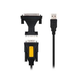 Cable conversor usb tipo a a rs232 nanocable 1.8m - macho - macho - incluye adaptador db9(h) a db25(m)