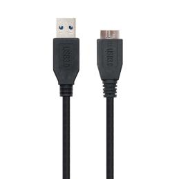 Cable usb 3.0 tipo a a micro usb tipo b nanocable 2m - macho - macho - negro