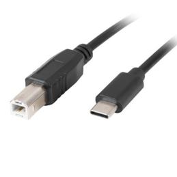 Cable usb tipo c a usb 2.0 tipo b lanberg 3m - macho - macho - negro