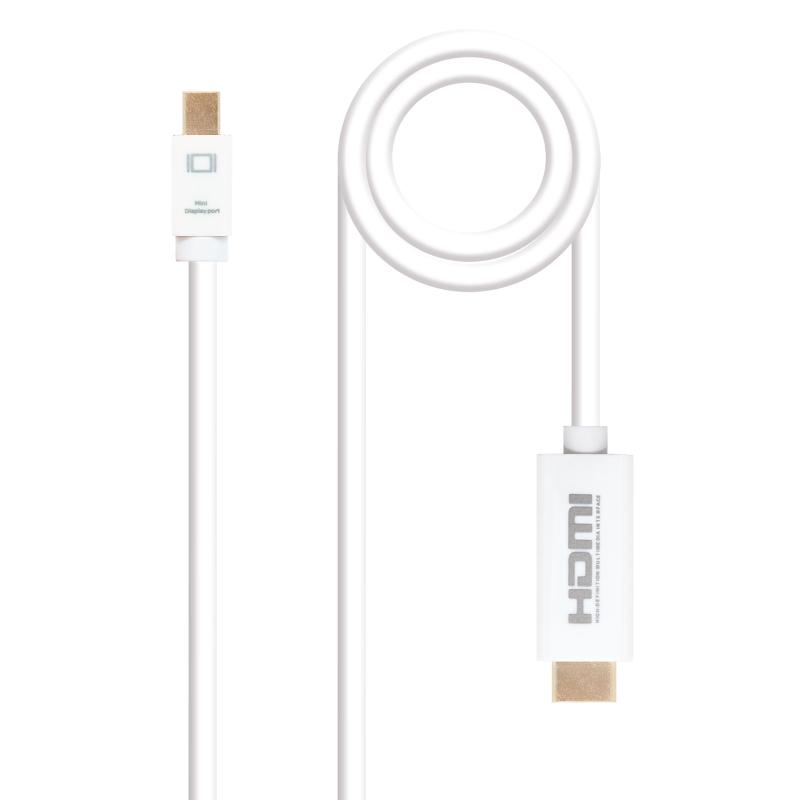 Cable nanocable conversor mini dp a hdmi mini dp - m - hdmi - m blanco 2.0 m