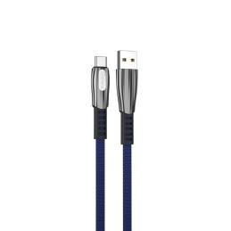 Cable qcharx florence usb a tipo c 3a - 1 m - zinc azul cordón plano premium