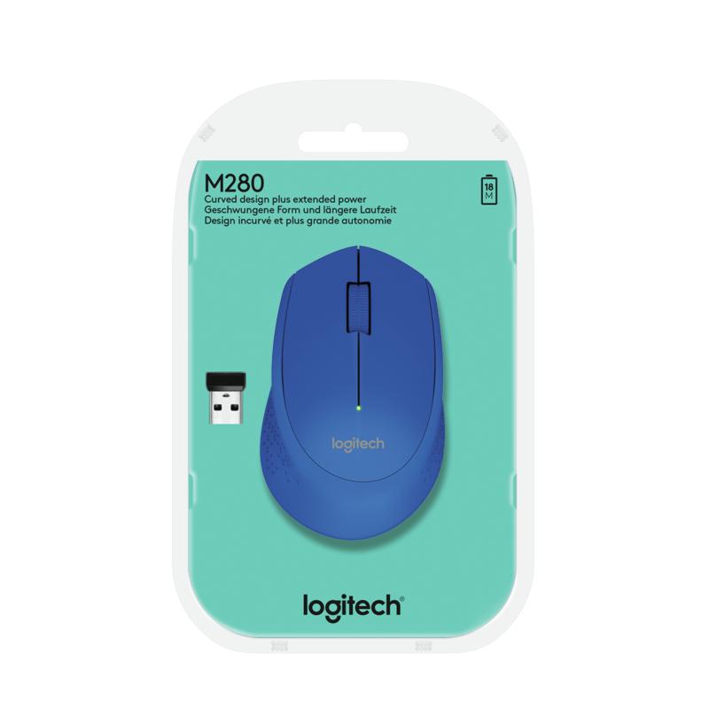 Mouse raton logitech m280 optico wireless inalambrico azul
