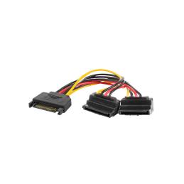 Cable alimentacion lanberg sata macho - 2x sata hembra 15cm