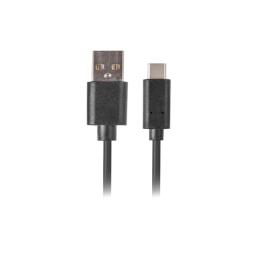 Cable usb lanberg 2.0 macho - usb tipo c macho quick charge 3.0 0.5m negro