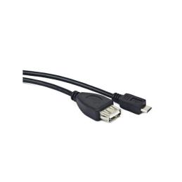 Cable usb lanberg micro m a usb tipo a f 2.0 otg negro 15cm oem