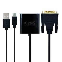 Cable nanocable conversor dvi 24+1 a vga macho - hembra 10cm negro