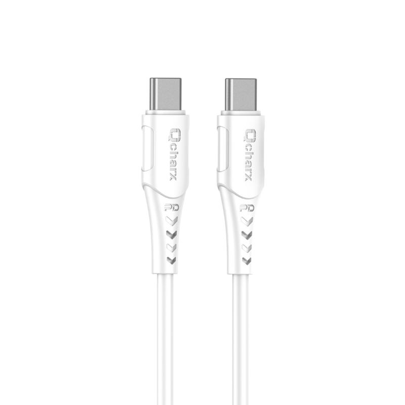 Cable qcharx sofia tipo c a tipo c 3a 60w - 1 m - pvc blanco