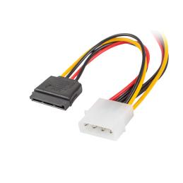 Cable lanberg alimentacion molex macho a 2x sata hembra 15 cm