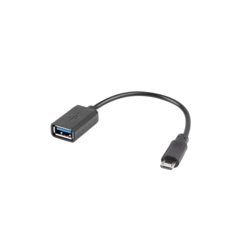 Adaptador lanberg otg usb micro(m) 2.0 a usb - a(h) 15 cm negro