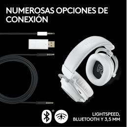Auriculares gaming logitech g pro x 2 inalámbricos con lightspeed blancos