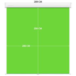 Panel chromakey pantalla plegable phoenix tejido verde chroma antíarrugas montaje techo y pared 2 x 2.5m